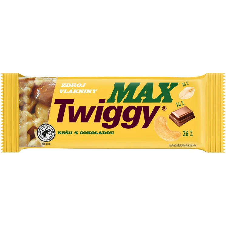 MAX tyčinka s arašídami a kešu ořechy polomáčená v hořké čokoládě 12 x 35 g